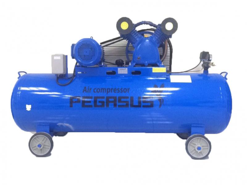 A blue air compressor with wheels

Description automatically generated