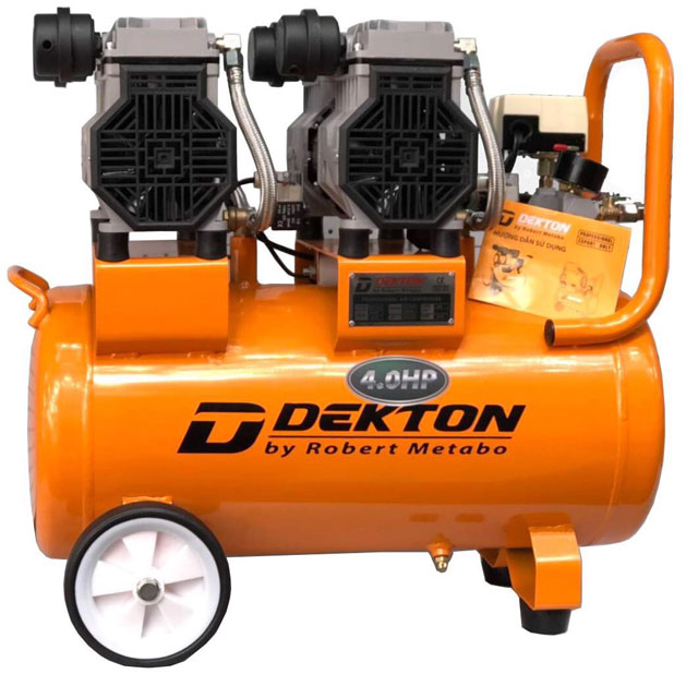 An orange and black air compressor

Description automatically generated